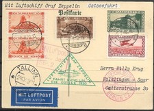 Graf Zeppelin 1930,Ostseerundfahrt, Zuleitungspost Saar GZS+ MiF, Abwurf Tallin