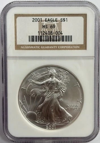2001 American Silver Eagle Coin - NGC MS69