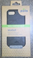 Pela Soft Phone Case - Back Wallet for Apple iPhone 6/6s/7/8/SE- Black