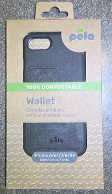 Pela Soft Phone Case - Back Wallet for Apple iPhone 6/6s/7/8/SE- Black