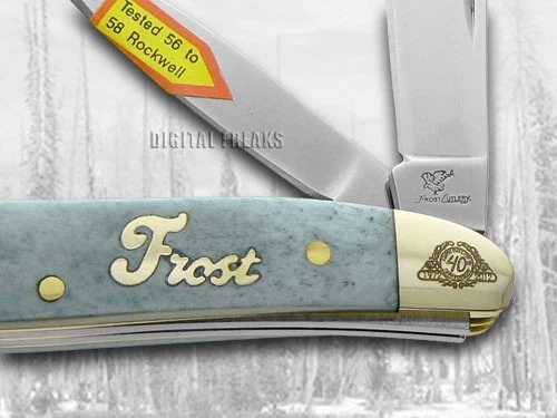 Cuchillo de maní Frost Family 40 aniversario hueso azul liso 1/600 40-107BSB Foto 4 de 4