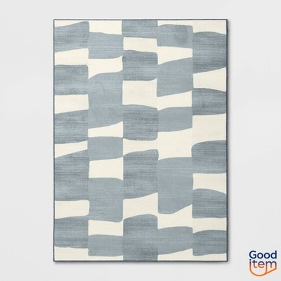 5'x7' Organic Shapes Area Rug Blue - Room Essentials : Abstract Tufted