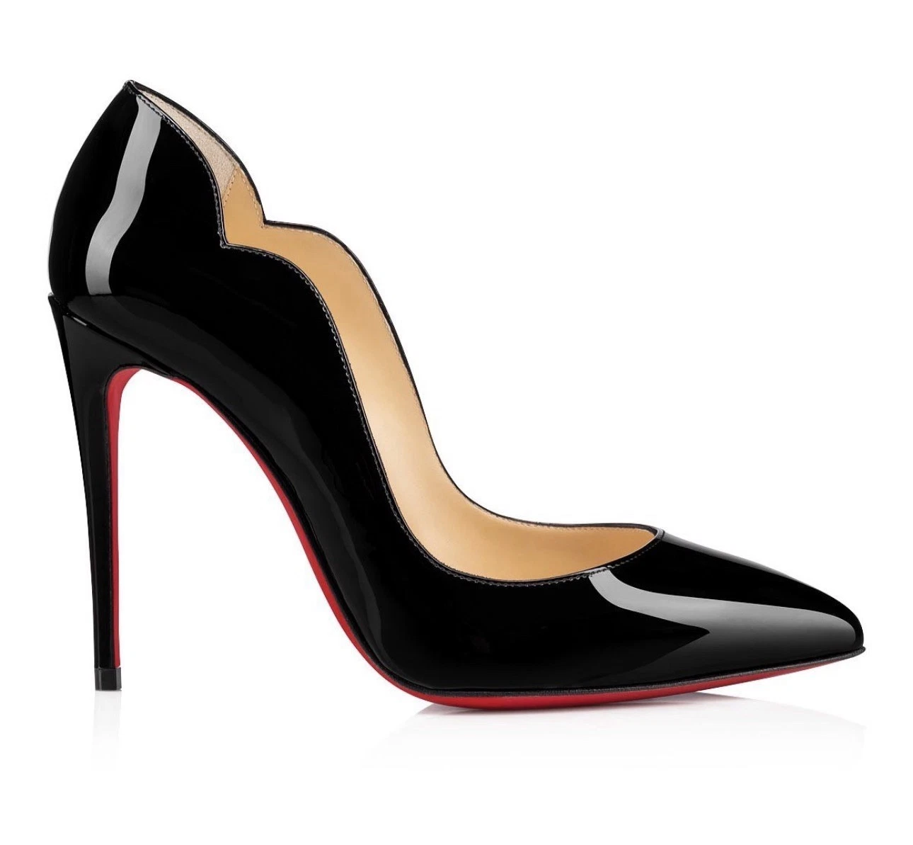 Christian Louboutin — Christian Louboutin Black Hot Chick 100 Patent Leather Pumps In Size 42