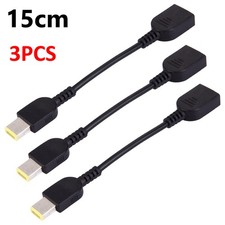 3PC Male to Female Square Adapter Power Extension Cable for Lenovo ThinkPad 15cm
