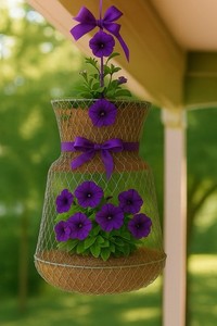 Wire Fishing Basket Net Fish Keeper Live Bait Collapsible Metal Cage 25.5" Vtg