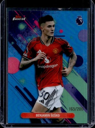 2025-26 Topps Finest Premier League Benjamin Sesko Common Blue Refractor #/200