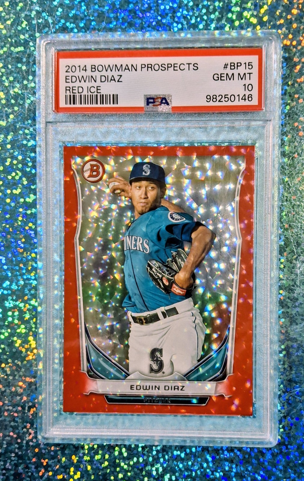 2014 Bowman Prosp. Red Ice Edwin Diaz /25  #BP15  PSA 10 Pop 1 Dodgers Blazer!