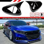 FOR 2018-2025 ACCORD M STYLE GLOSS BLACK SIDE MIRROR COVER CAP OVERLAY W/O LIGHT