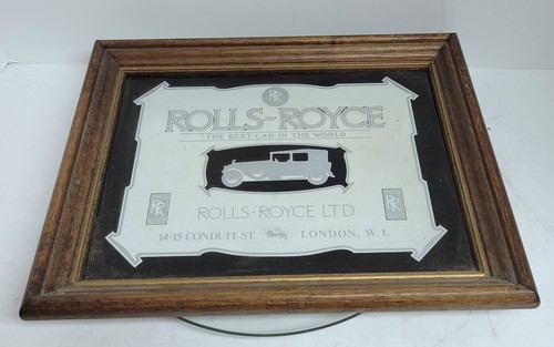 Vintage Rolls Royce Advertising Pub Bar Mirror