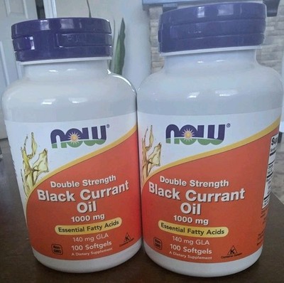 Now Foods Black Currant Oil 1000 mg - 100 Softgels 2 Pack Exp 4/2027
