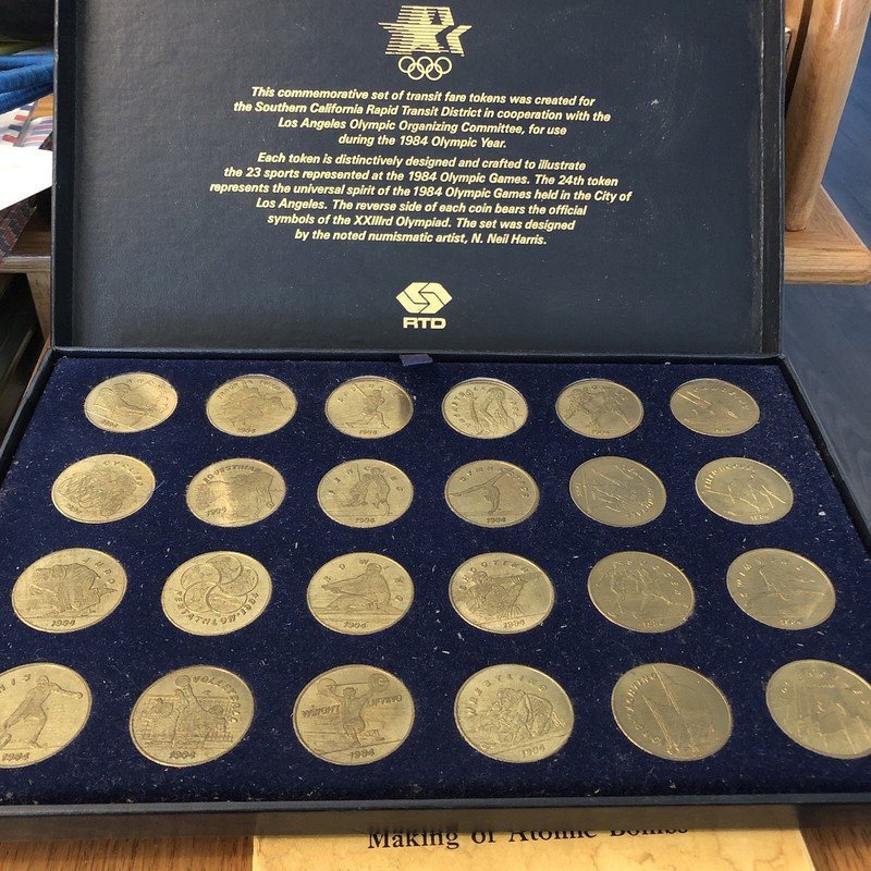 1984  - 24 - California Transit Tokens  In A Case Olympic Games 