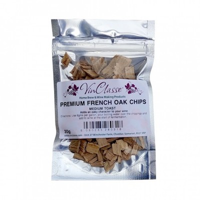 French Oak Chips Winemaking Homebrew - Medium Toast - 30g Beutel - Vinclasse