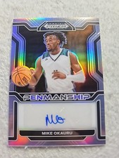 Mike Okauru 2022 Prizm Draft Picks Basketball Silver Prizm College Penmanship 