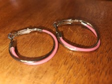 Vintage Pink Double Hoop Earrings Women's Jewelry