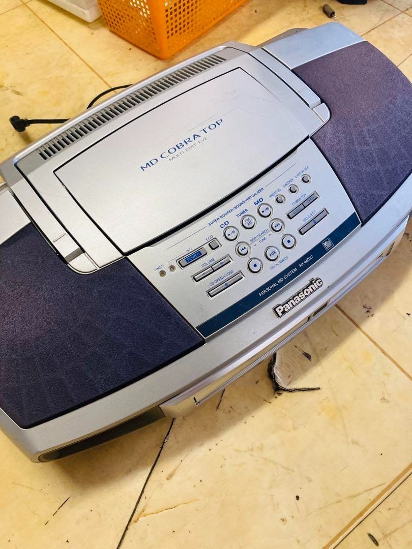 Panasonic RX‑MDX7 Cobra‑Top MD/CD Boombox – Tested & Working