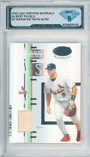 2005 Leaf Certified Albert Pujols 5 Mirror White Bat Relic 100 Dsg 9 Mint