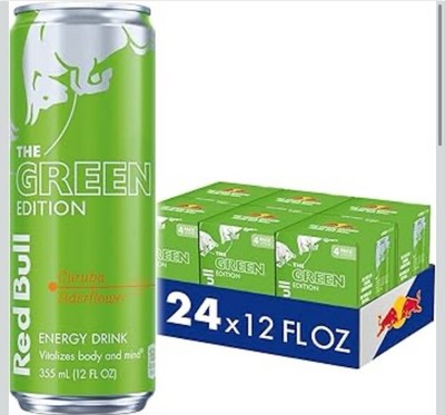 Red Bull Green Edition Curuba Elderflower Energy Drink, 12 Fl Oz, 24 Cans