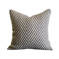  Boho Throw Pillow Cover Black and White Knitted Woven 20" x 20" (Pack of 1)
