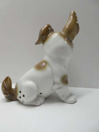 VINTAGE CONTINENTAL PORCELAIN DOG STATUE FIGURINE LAMP NIGHT LIGHT - Picture 5 of 10