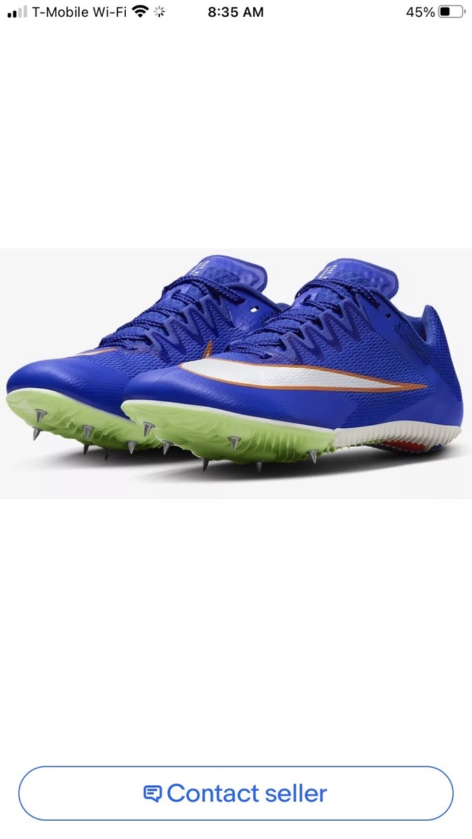 Nike Zoom Rival s 8 Track Spikes Mens Size 13 Blue Lime Running Spring Shoes Nike Zoom Rival S Mens Track Sprint Spikes Shoes Sz 13 Blue  main image 4