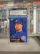 2022 Topps Chrome Plat #447 Nathaniel Lowe Blue Mini-Diamond Refractor CGC 10