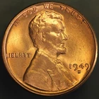 1949 D LINCOLN CENT BU FRESH FROM ORIGINAL ROLL-LOT 4279