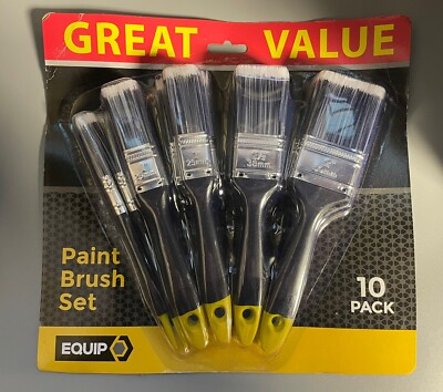 Equip 10er-Pack Pinsel-Set hochwertige synthetische Borsten Biberschwanzgriffe