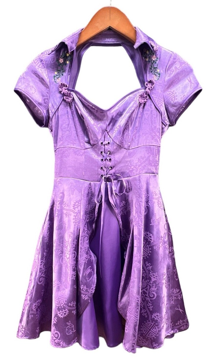 purple hot topic dresses Disney Alice Through The Looking Glass Hot Topic Exclusive Purple Mini  Dress XS