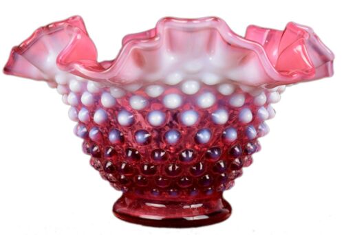 Rare Antique Fanton Venetian Opal Glass Candy Bowl Table Decoration. i31-45  - Afbeelding 1 van 12