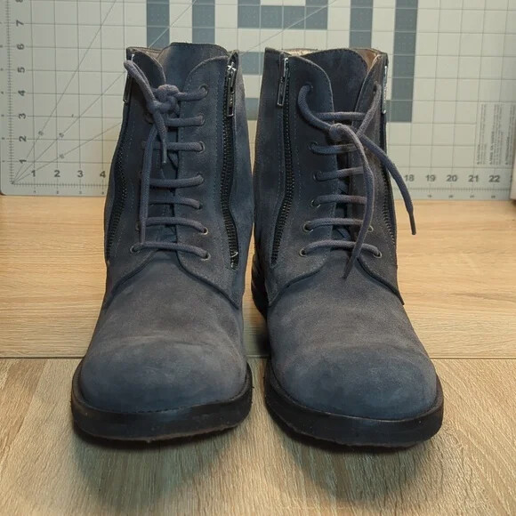 YMC Grey Suede Zip Boots Lace-up Zipper Gray Tactical  display picture 2