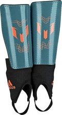 adidas Performance Messi 10 Youth Shin Guards, Power Teal/Solar GREEN, Medium