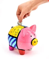 ROMERO BRITTO PIGGY PIG MONEY BANK  GIFT BOXED NEW