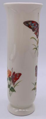 Vintage Hand Painted DEW Takahashi Vase Butterflies Floral 6 1/4