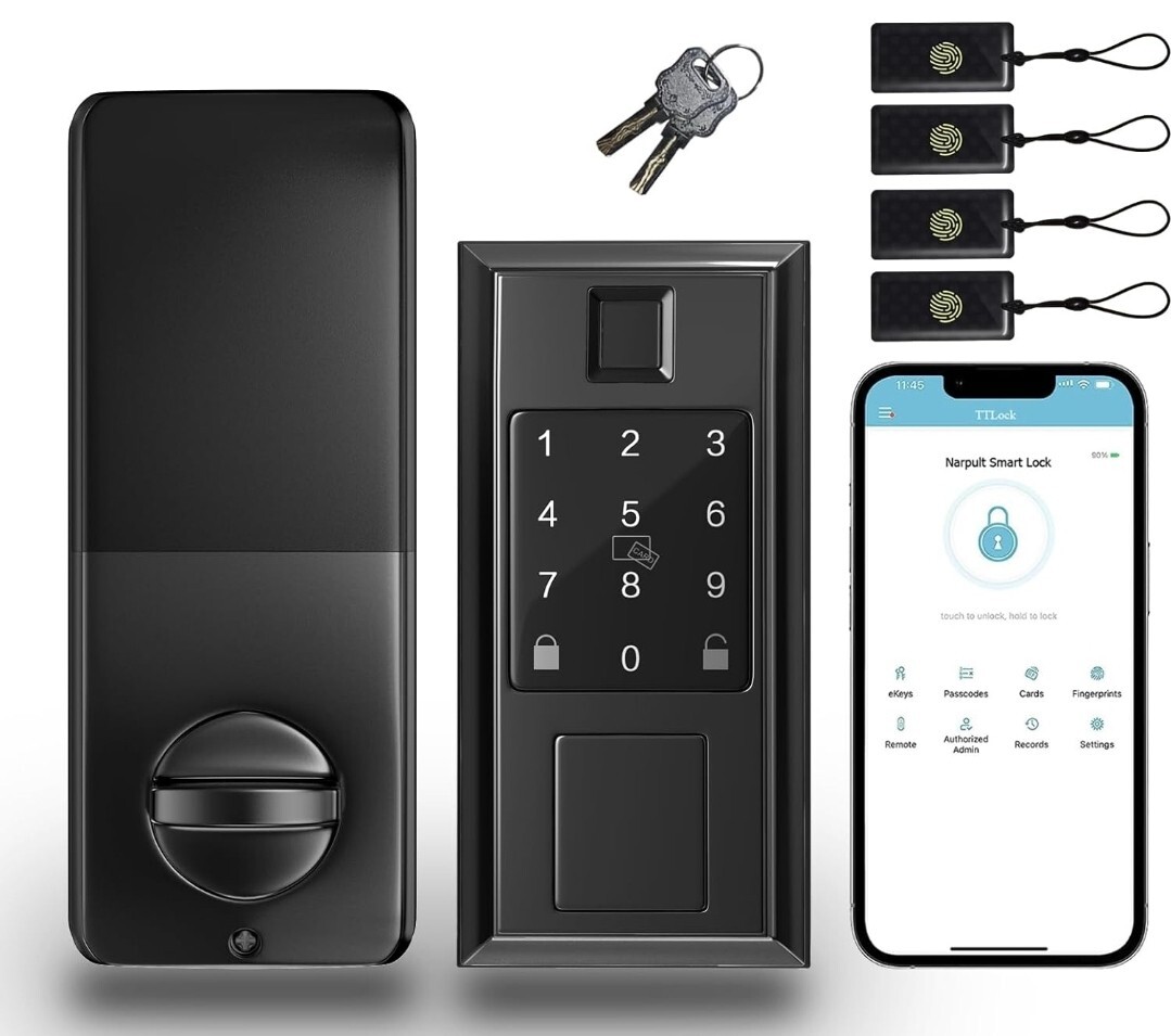 Narpult Smart Keyless Bluetooth Deadbolt Lock App Enabled New Open Box-image