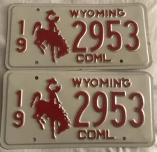 Vintage Wyoming Matching License Plates 192953