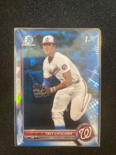 Trey Lipscomb 2022 Bowman Draft Sapphire Edition 1st Chrome  #BDC-197 Nationals - Picture 1 of 2
