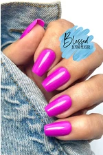 Red Aspen Press On Nails~Antoinette's Lessons in Happiness~Purple~Medium Coffin