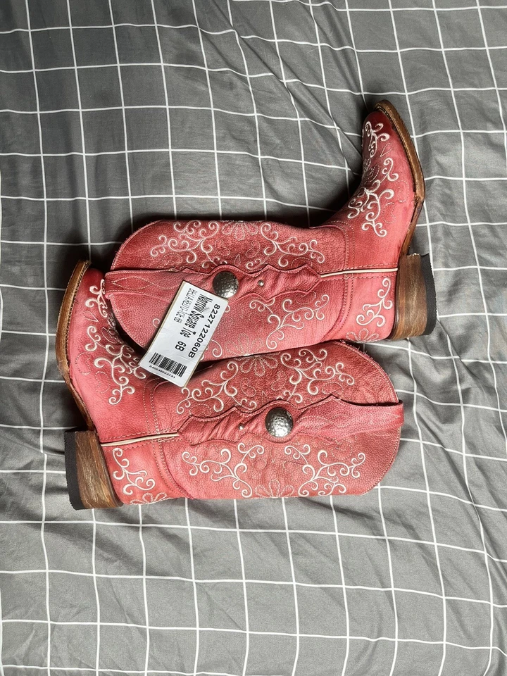 Botas de cuero para mujer Ferrini Bella hechas a mano rojas talla 6 Foto 2 de 4