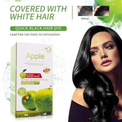 APPLE Haarfarbe ''Schwarz'' Männer und Frauen, Keine Hautverfärbung, Ammoniakfrei