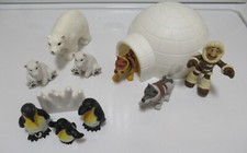 polar explorer  penguins toy bears figurine Animal Planets retired preowned
