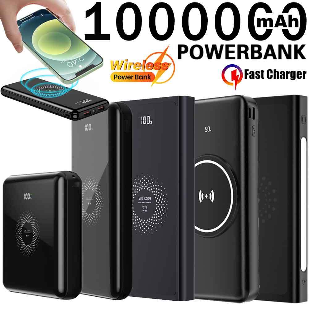 1000000mAh Wireless Power Bank Portable Fast Charger External Battery Backup New
