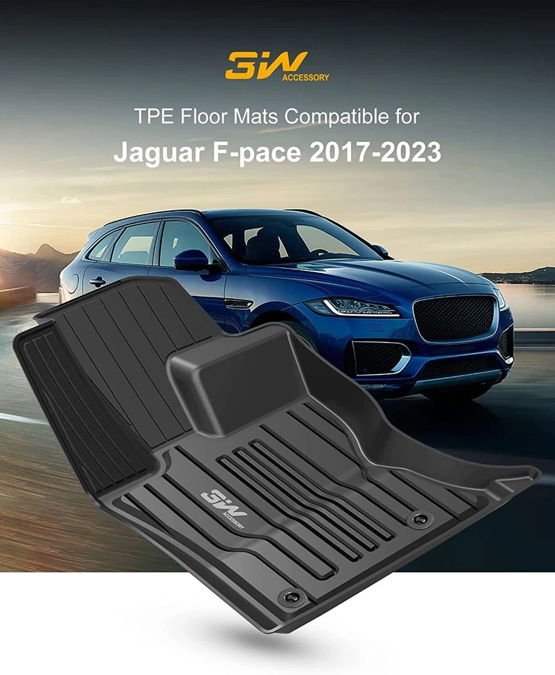 Alfombrillas antideslizantes 3W para Jaguar F-pace 2017-23 impermeables personalizadas para todo tipo de clima Foto 2 de 4