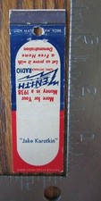 SAN ANTONIO, TEXAS: ZENITH RADIO (JAKE KAROTIN) (1934-43 MIDGET MATCHBOOK) -F18
