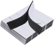 48 Sets Heavy Duty Hook  Loop Adhesive Strips: Sticky Back Fastener 1x4  Black