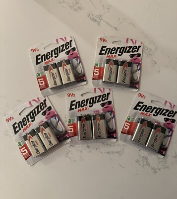 Energizer Max 9V Batteries FIVE PACK (2/Pack) FREE SHIPPING - Exp. 12/2028