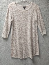 Express Sweater Dress Womens Medium Beige Animal Print