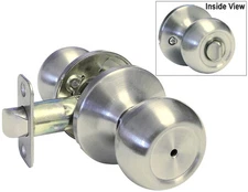 House Guard Privacy Satin Nickel Round Door Knob lock brushed Bedroom Bathroom