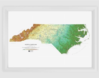 Hubbard Scientific 3D North Carolina Map | A True Raised Relief Map - You Can...