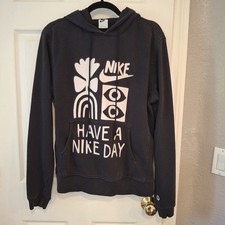 Nike Hoodie Mens Have A Nike Day Graphic Print French Terry Pullover Sz S 