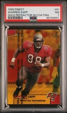 1999 TOPPS FINEST WARREN SAPP GOLD REFRACTOR w/ COATING #81 PSA 7 #/100 RARE SP